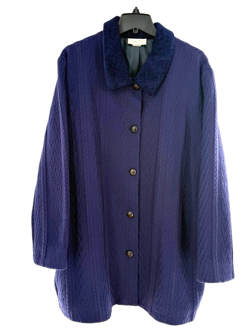 Boyne Valley Weavers Coat Womens 2X Wool Cashmere Knit Button Front Made Ireland
